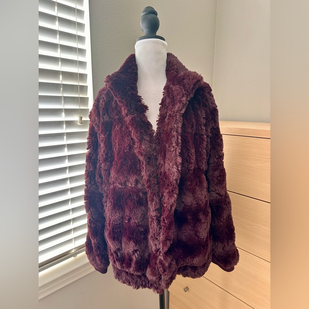 Sanctuary Deep Burgundy Teddy Jacket